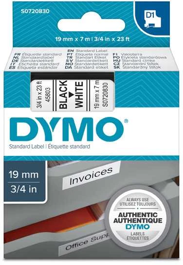 Juostelė DYMO D1 19mm x 7m, juoda ant balto / S0720830 45803