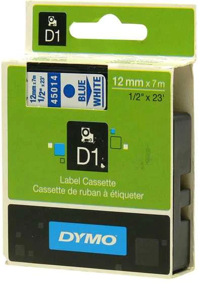 Juostelė DYMO D1 12mm x 7m, vinilinė, mėlyna ant balto / S0720540 45014