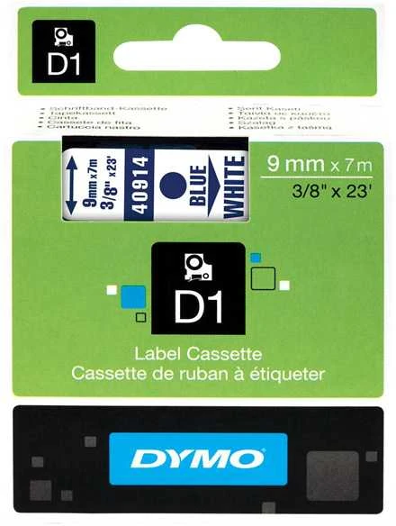 Juostelė DYMO D1 9mm x 7m, mėlyna ant balto / S0720690 40914