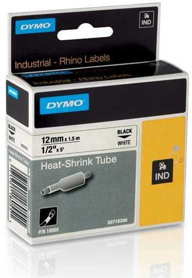 Juostelės etikečių spausdintuvams Dymo RHINO, vinilinė balta, 12mm x 1,5 m