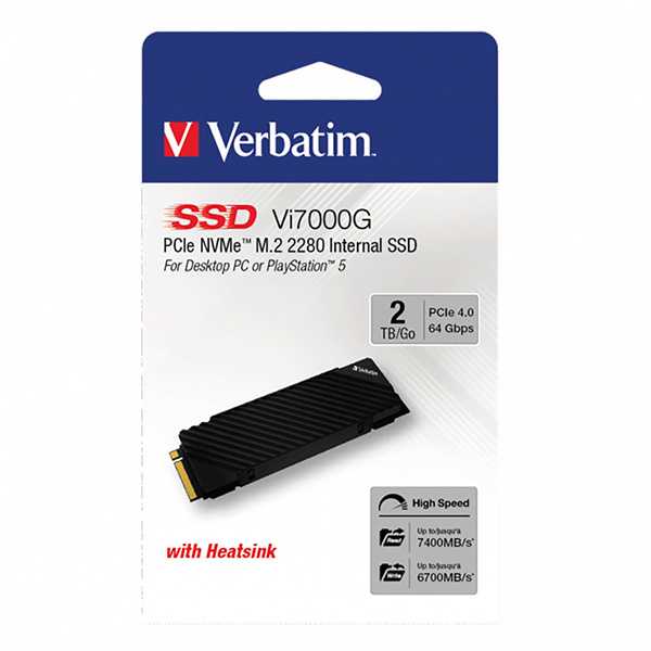 SMD Verbatim Vi7000 2TB M.2 2280 PSI -E x4 Gen4 NVME (49368)