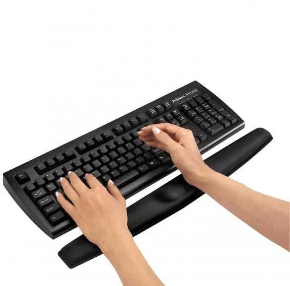 Fellowes | Foam Klaviatūra Pad Memory Foam | Klaviatūra riešo atrama | 490 x 58.7 x 23.9 mm | Juodas