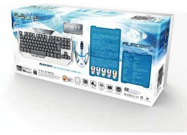 Klaviatūra E-Blue E-Mėlyna E-Mėlyna Auroza (EKM811WHUS-IU)