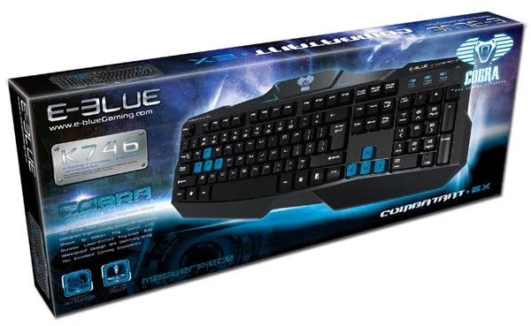 E-Blue E-Mėlyna E-mėlynas Cobra EKM746 klaviatūra su laidu (USB) CZ/SK, juoda, EOL