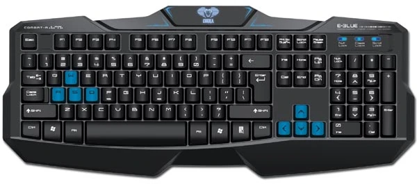 E-Blue E-Mėlyna E-mėlynas Cobra EKM746 klaviatūra su laidu (USB) CZ/SK, juoda, EOL