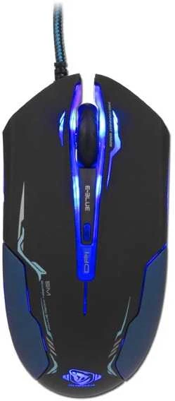 E-Blue E-Mėlyna E-mėlynas Auroza Pelė su laidu, juoda, 3500DPI