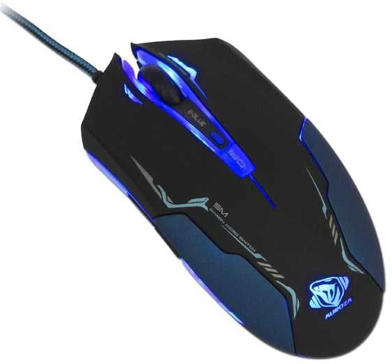 E-Blue E-Mėlyna E-mėlynas Auroza Pelė su laidu, juoda, 3500DPI