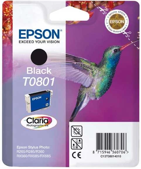 Epson Singlepack Juodas T0801 Claria Photographic Ink Juodas