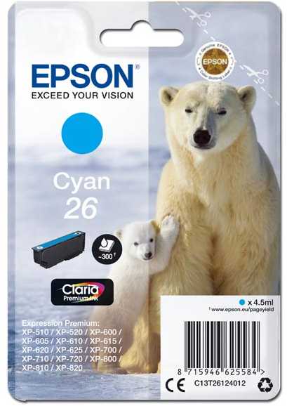 Epson T2612 (26) (C13T26124012), žydra kasetė