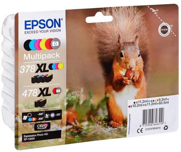 Rašalas Rašalas Epson Multipack 6 spalvų | 378XL+478XL | Claria Photo HD