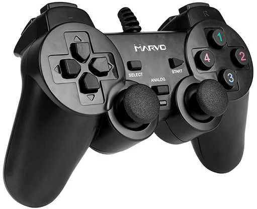 Žaidimų pultelis Marvo GT-006, 15 mygtukų, USB, juodas, vibruojantis, EOL