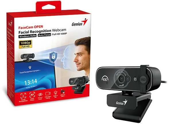 „Genius FaceCam OPEN“ internetinė kamera, juoda „Full HD“ / „Windows Hello“