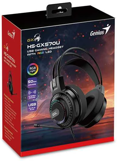 Genius GX HS-GX570U ausinės pakuotėje