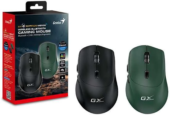 GENIUS žaidimų pelė Scorpion M8100, belaidė, žalia