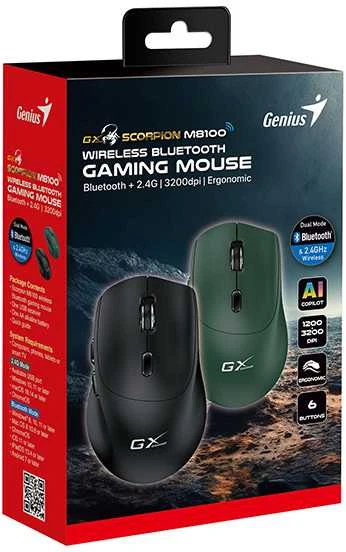 GENIUS žaidimų pelė Scorpion M8100, belaidė, juoda