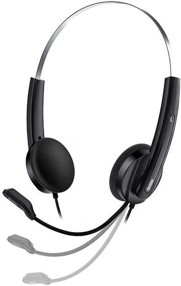 Genius HS-220U AI ausinės su mikrofonu, przewodowa, juoda, 2.0, zamykane, USB - C