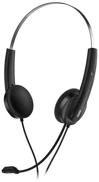 Genius HS-220U AI ausinės su mikrofonu, przewodowa, juoda, 2.0, Na głowę, USB