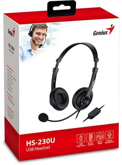 Ausinės Genius ausinės HS-230U/ USB/ juoda