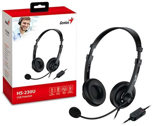 Ausinės Genius ausinės HS-230U/ USB/ juoda