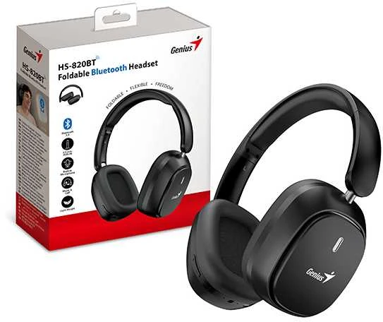 Genius HS-820BT ausinės su mikrofonu, bezprzewodowa, juoda, bluetooth