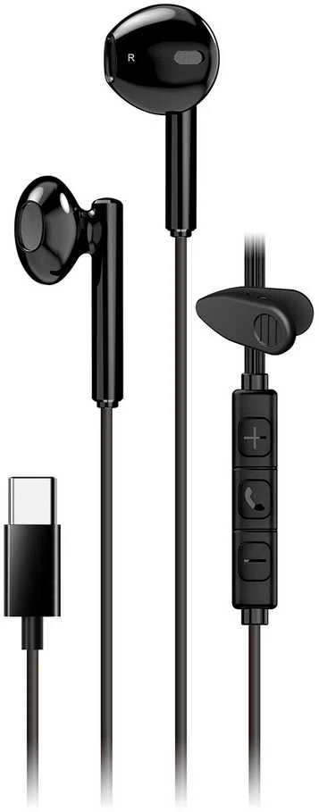 Ausinės Genius ausinės HS-M366 ausinės, mikrofon, USB-C, rotáční klip, juoda