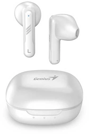 Ausinės Genius HS-M905BT mikrofonas, belaidis, balta, 2.0, dėklas su įkrovimo dėžute, sportinis tipas USB-C