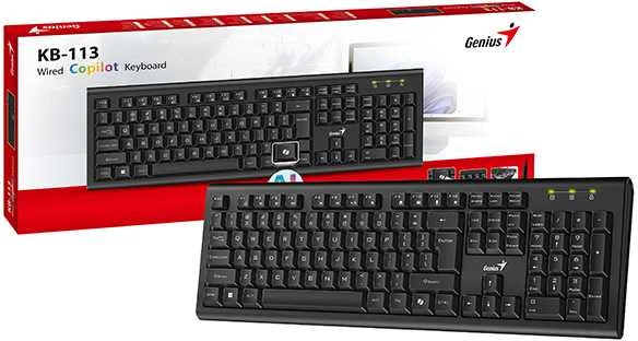 Genius KB-113 COPILOT klaviatūra su laidu (USB) CZ/SK, juoda