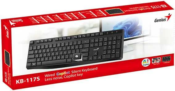Genius KB-117S COPILOT klaviatūra su laidu (USB) CZ/SK, juoda