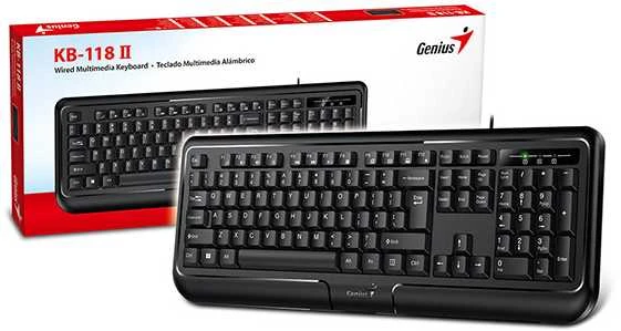 Genius KB-118 II klaviatūra su laidu (PS/2) CZ/SK, juoda