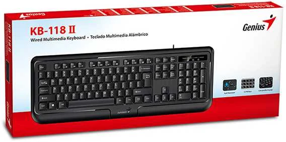 Genius KB-118 II klaviatūra su laidu (PS/2) CZ/SK, juoda