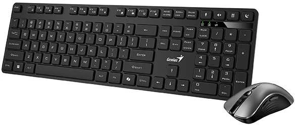 Genius KM-8216S COPILOT komplektas klaviatūra CZ/SK, juoda su belaidė optinė pelė, klasikinė