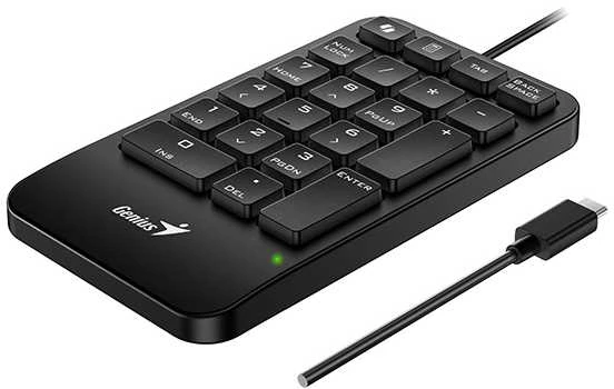 GENIUS NumPad 125 skaitmeninė klaviatūra, laidinė, USB-C, juoda