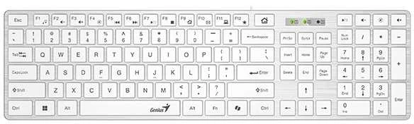 Genius SlimStar 126 COPILOT klaviatūra su laidu (USB) CZ/SK, balta