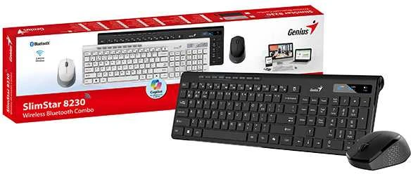 Genius SlimStar 8230 COPILOT Rinkinys Klaviatūra su pele belaidė CZ/SK, juoda