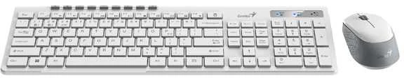 Genius SlimStar 8230 komplektas belaidė klaviatūra CZ/SK, balta su belaidė optinė pelė, 1x AA, 1x AA, classic, Dual-Mo
