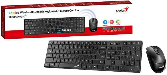 Genius SlimStar 8250 Rinkinys Klaviatūra su pele belaidė CZ/SK, juoda