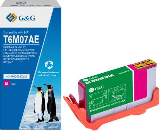 G&G G&G suderinamas rašalas / Z Ink T6M07Ae, Magenta, 825S, Nh-R00903Xlm, skirtas Hp Officejet Pro 6960/6961/6963/6964/6965/6966/6968