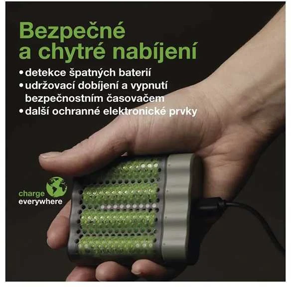 GP Baterija Charger M451 with 4x AA Rechargable batteries, 2700 mAh, 1.2V, Juodas EU