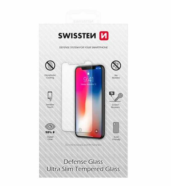 „Swissten“ grūdinto stiklo ekrano apsauga, skirta „Apple iPhone 12 MINI“, juoda, pritaikyta dėklui ir spalvotam rėmeliui.