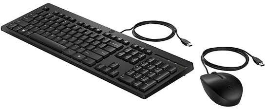 HP 225 G2 USB su laidu Pelė Klaviatūra Combo, Copilot Key, spill resistant - Juodas - US ENG