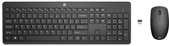 Klaviatūros ir pelės komplektas HP 235, EN, juoda, belaidė
