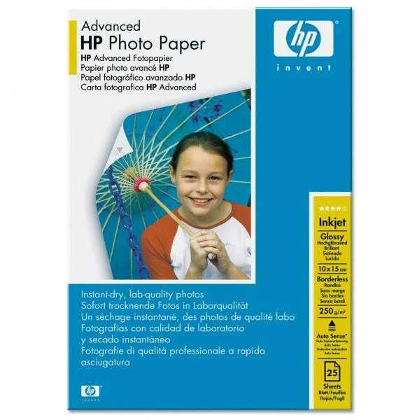 Hewlett Packard (HP) HP Advanced Photo Paper blizgus 25 lapų 10x15 cm be paraščių