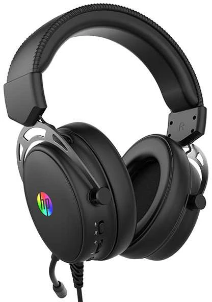 HP DHE-8005N ausinės su mikrofonu, wirowa, juoda, 2.0, lit, 3,5 mm lizdas + USB