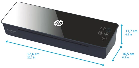 Laminatorius - HP PRO 600 A3 Šiltas/Šaltas 60 cm/min + 15 Pakuočių Juodas