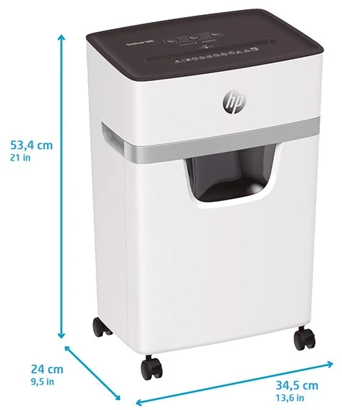 Popieriaus Smulkintuvas - HP Oneshred 10MC, Mikro Pjaustymas, P-5, 10 Kortelių, 20 L, Šviesiai Pilkas