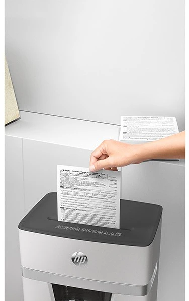 Popieriaus Smulkintuvas - HP Oneshred 10MC, Mikro Pjaustymas, P-5, 10 Kortelių, 20 L, Šviesiai Pilkas