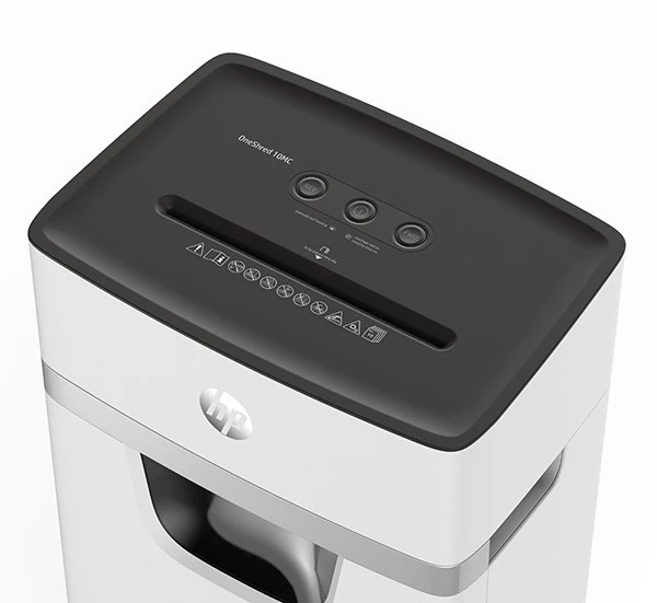 Popieriaus Smulkintuvas - HP Oneshred 10MC, Mikro Pjaustymas, P-5, 10 Kortelių, 20 L, Šviesiai Pilkas