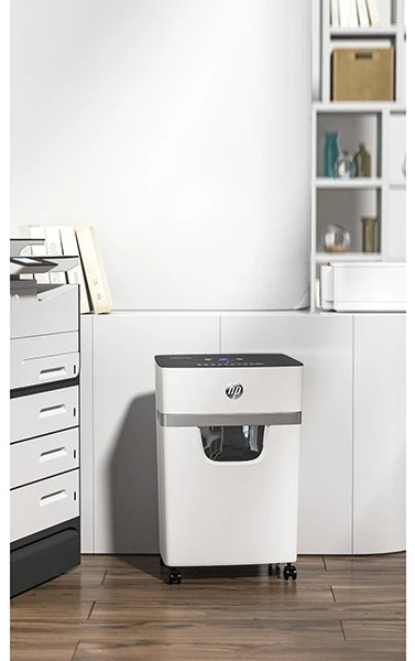 Popieriaus Smulkintuvas - HP Oneshred 10MC, Mikro Pjaustymas, P-5, 10 Kortelių, 20 L, Šviesiai Pilkas