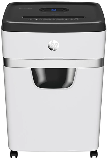 Hewlett Packard (HP) HP ONESHRED 12MC dokumentų smulkintuvas, mikropjovimas, P-5, 12 kortelių, 25l, šviesiai pilkas
