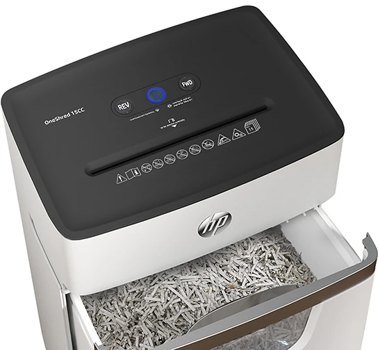 Popieriaus Smulkintuvas - HP Oneshred 15CC 20L Smulkinimas Itin Mažais Gabalėliais